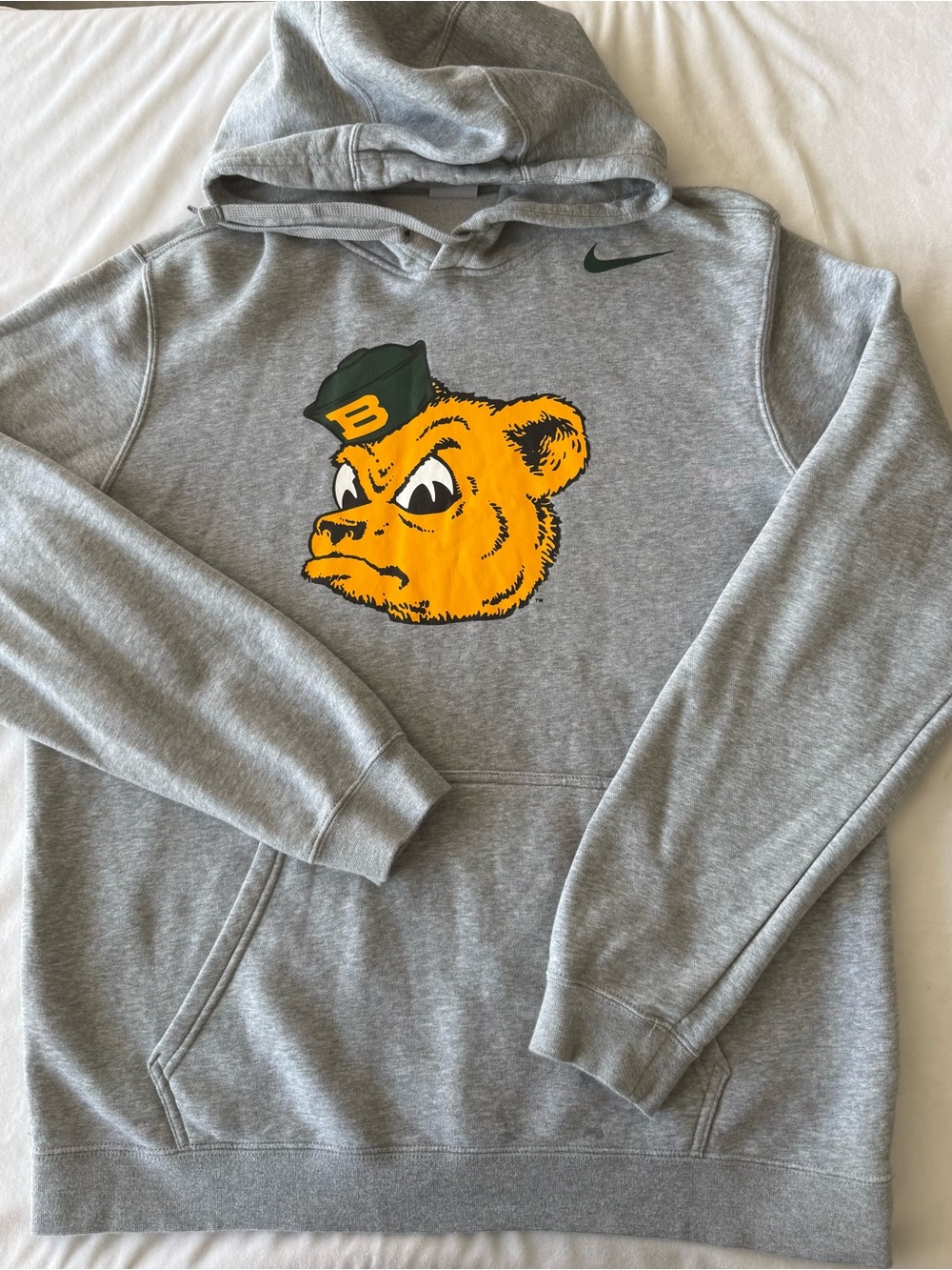 Nike Men’s Gray Hoodie with Baylor Bear Size M